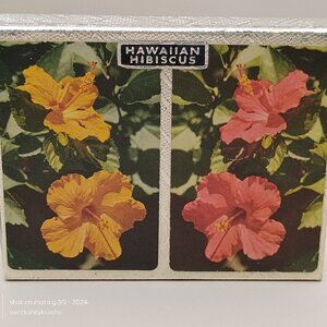 Hawaiian Hibiscus vintage playing cards set of 2 decks in orig box Midway brand